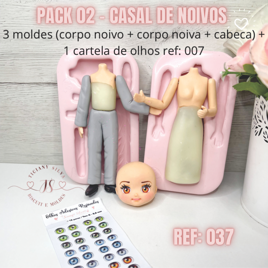 Pack 02 Noivos Ref 037 Ticiany Moldes E Biscuit