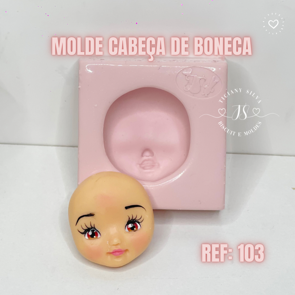 Molde cabeça de boneca Ref Ticiany Moldes e Biscuit